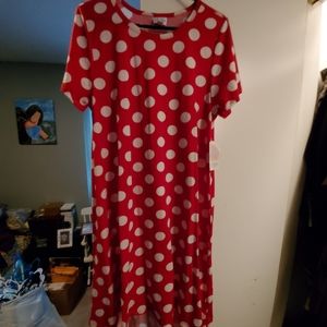 Lularoe xl carly red polka dot nwt